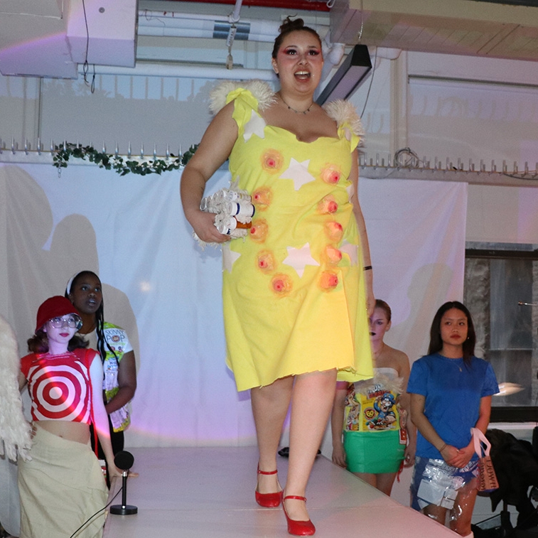Upcycled fashion show at past jam house