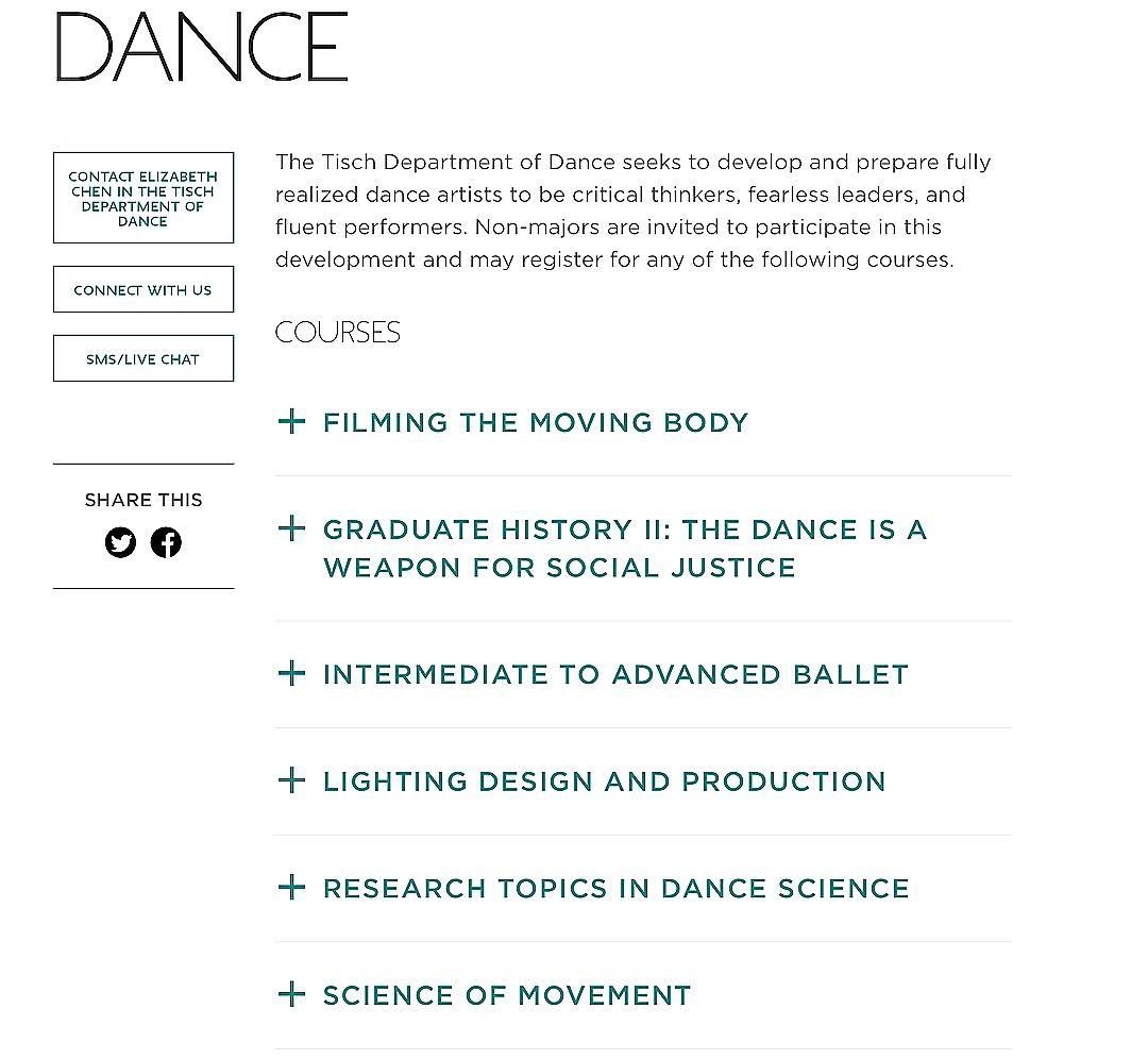 Open Courses at NYU Tisch Dance