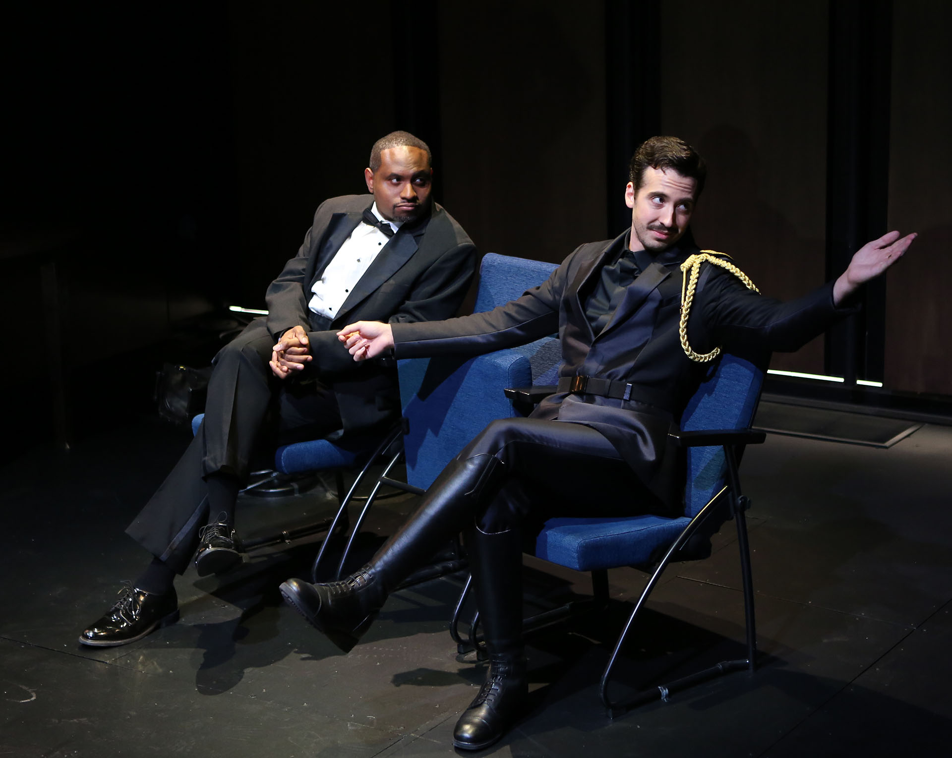 two people sword fighting