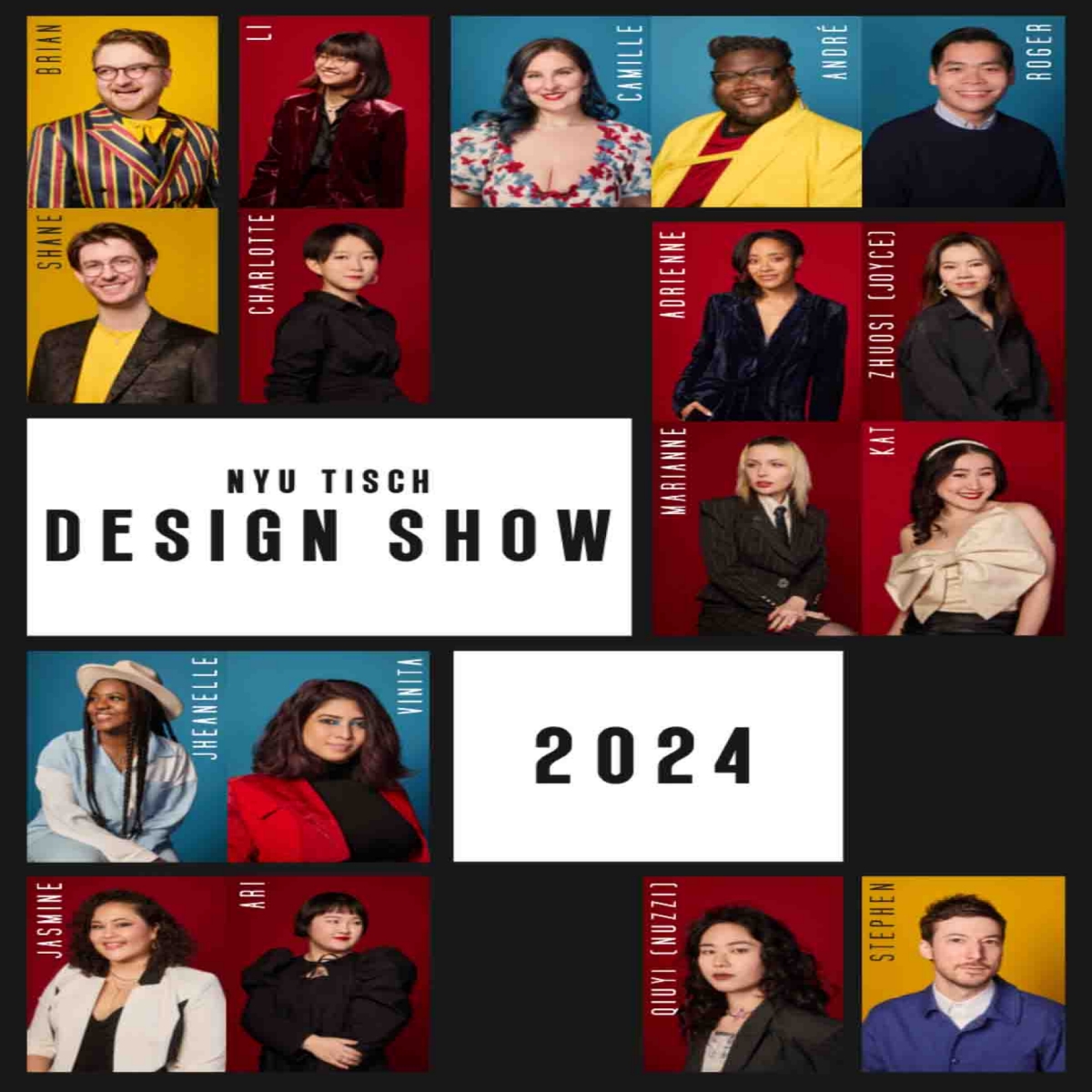 Design Show flyer with student headshots