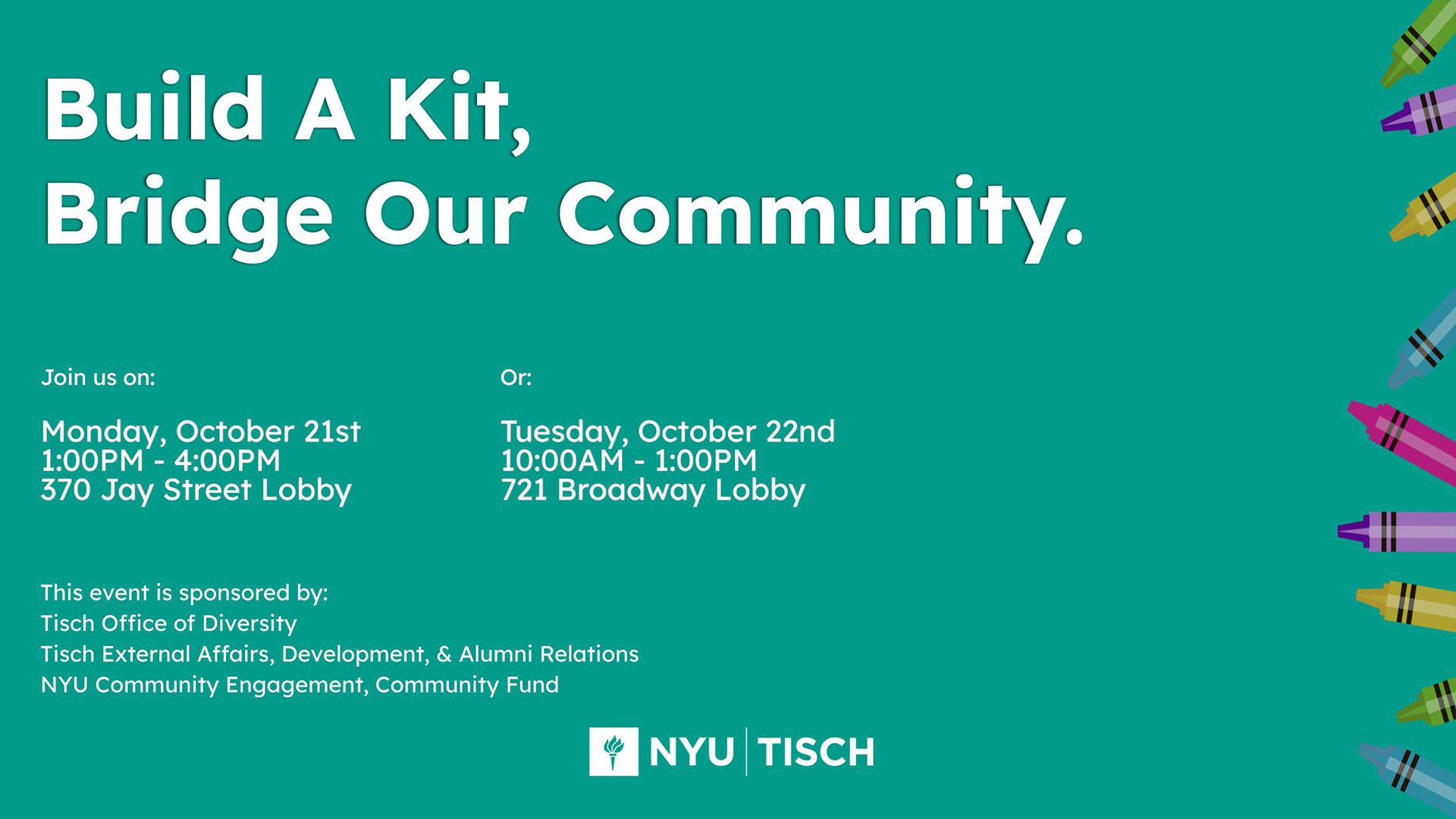 build a kit, bridge our community event poster