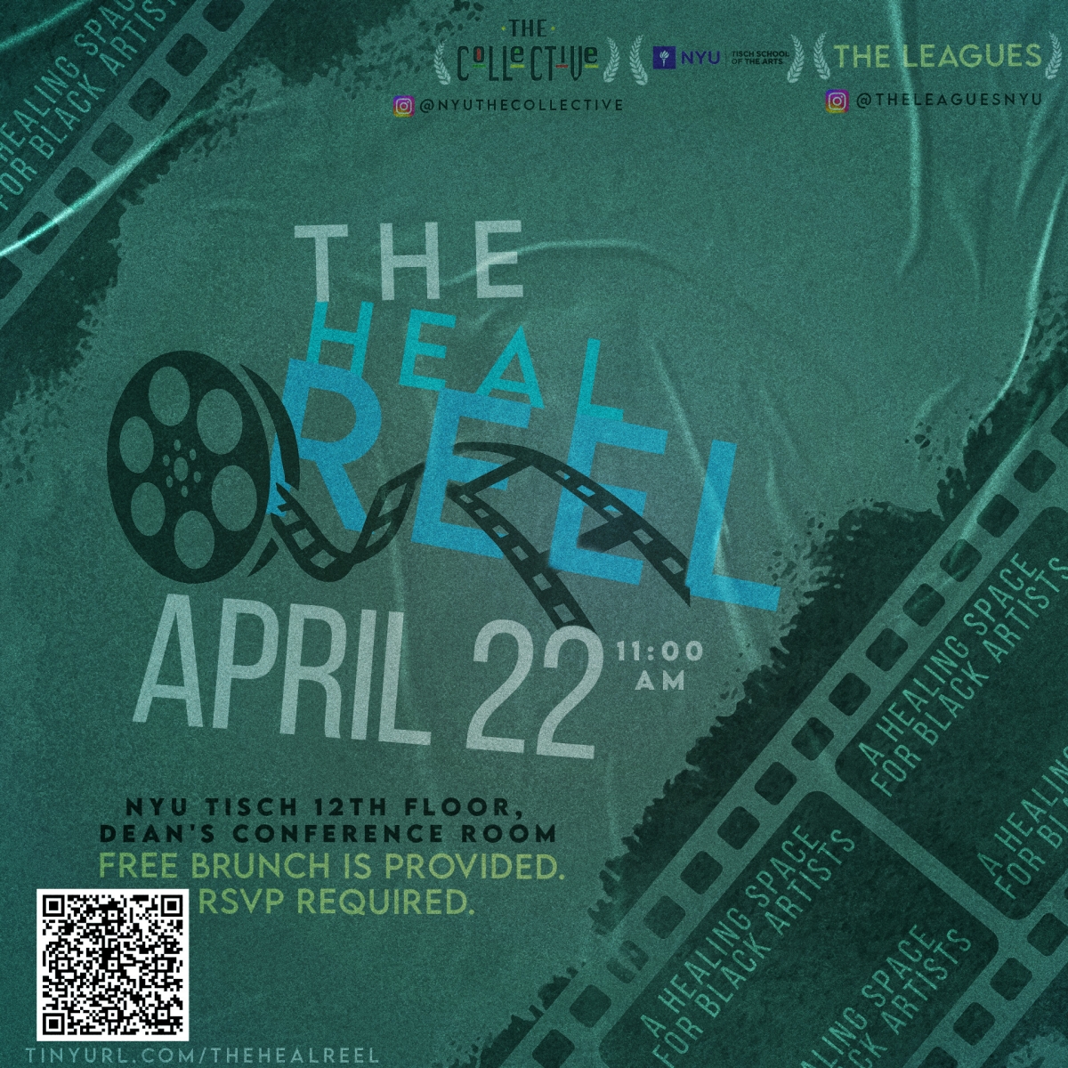 The Heal Reel Event Poster with QR Code