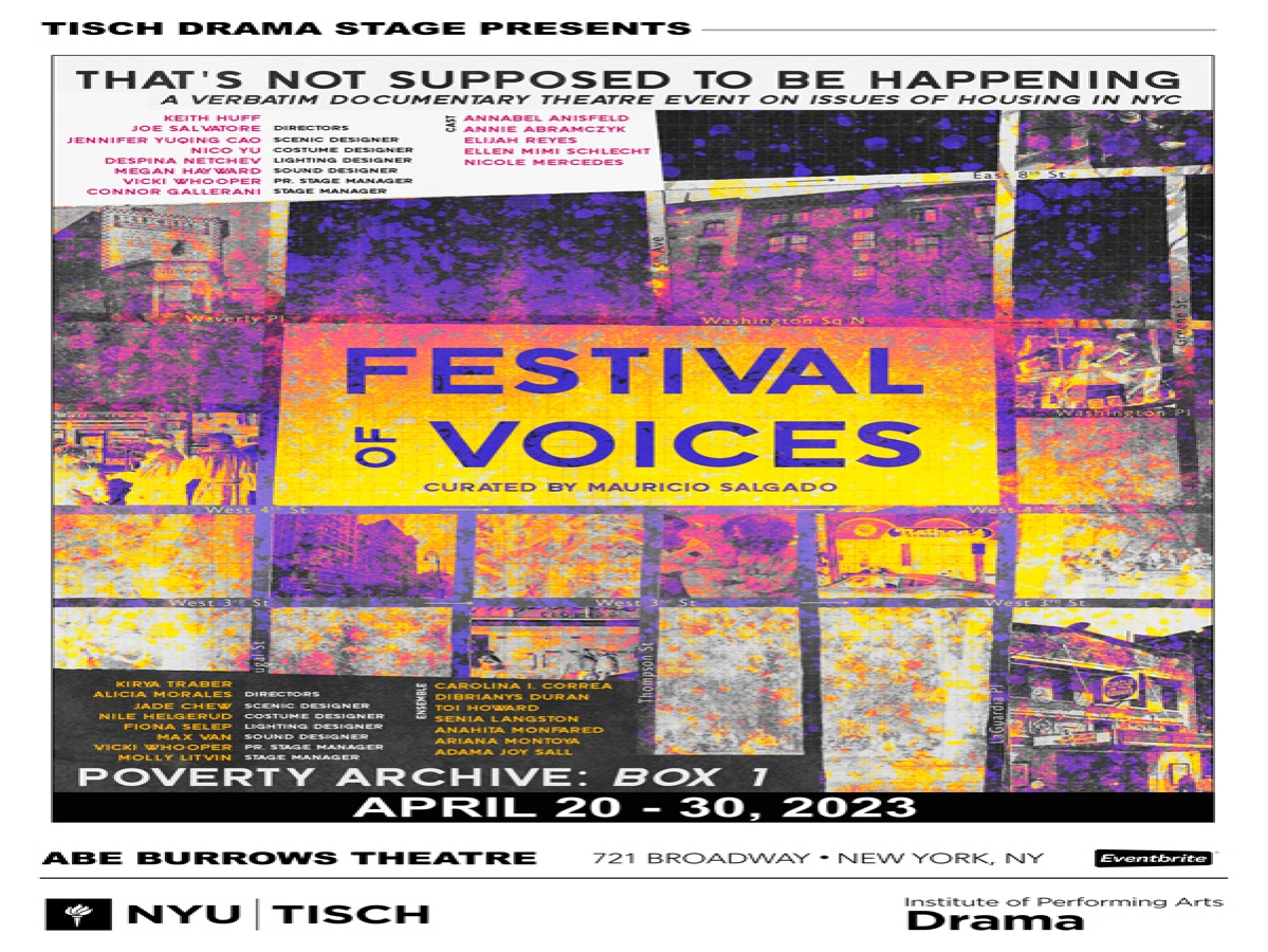 TISCH DRAMA STAGE Festival of Voices: Meeting People Where They’re At