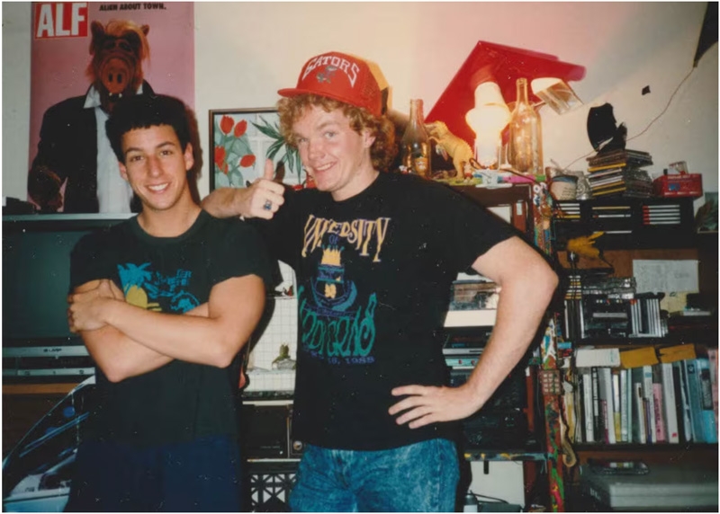Sandler as a Drama student with his classmate and future collaborator, Tim Herlihy (Jack Girraputo)