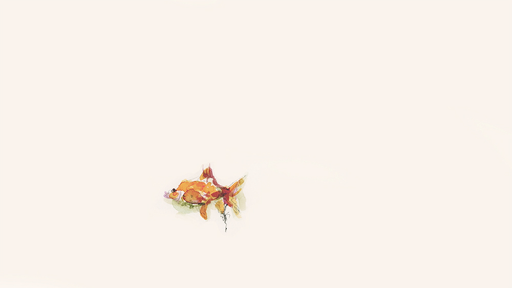 Mizuko, painted image of a goldfish