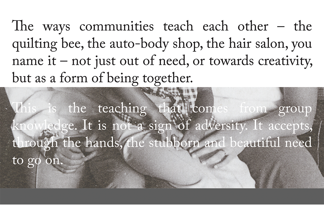 Advertisement about communities, being together, and group knowledge