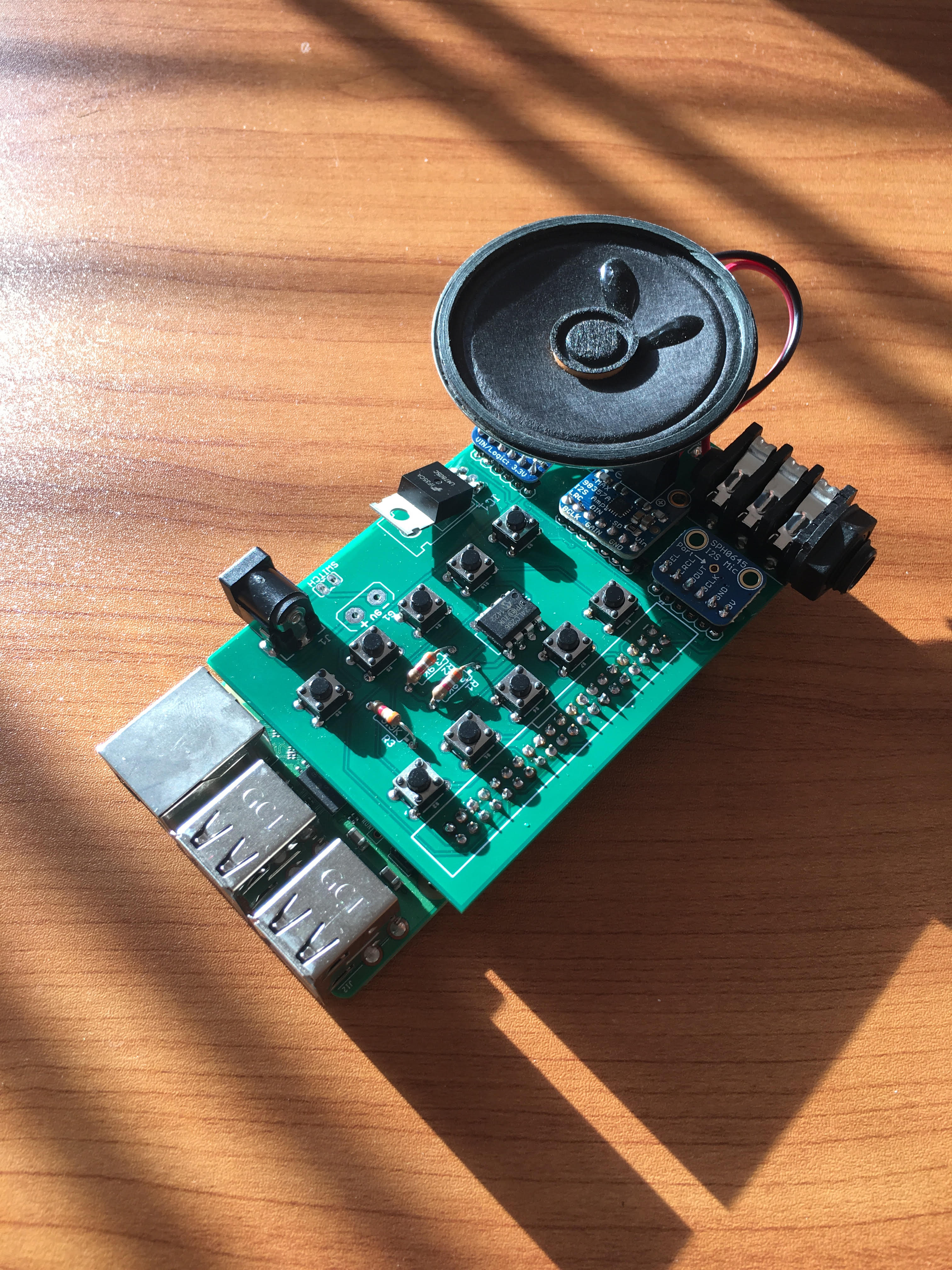 Small computer board with speaker