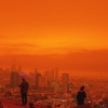 Orange Smoke Filled LA Skyline