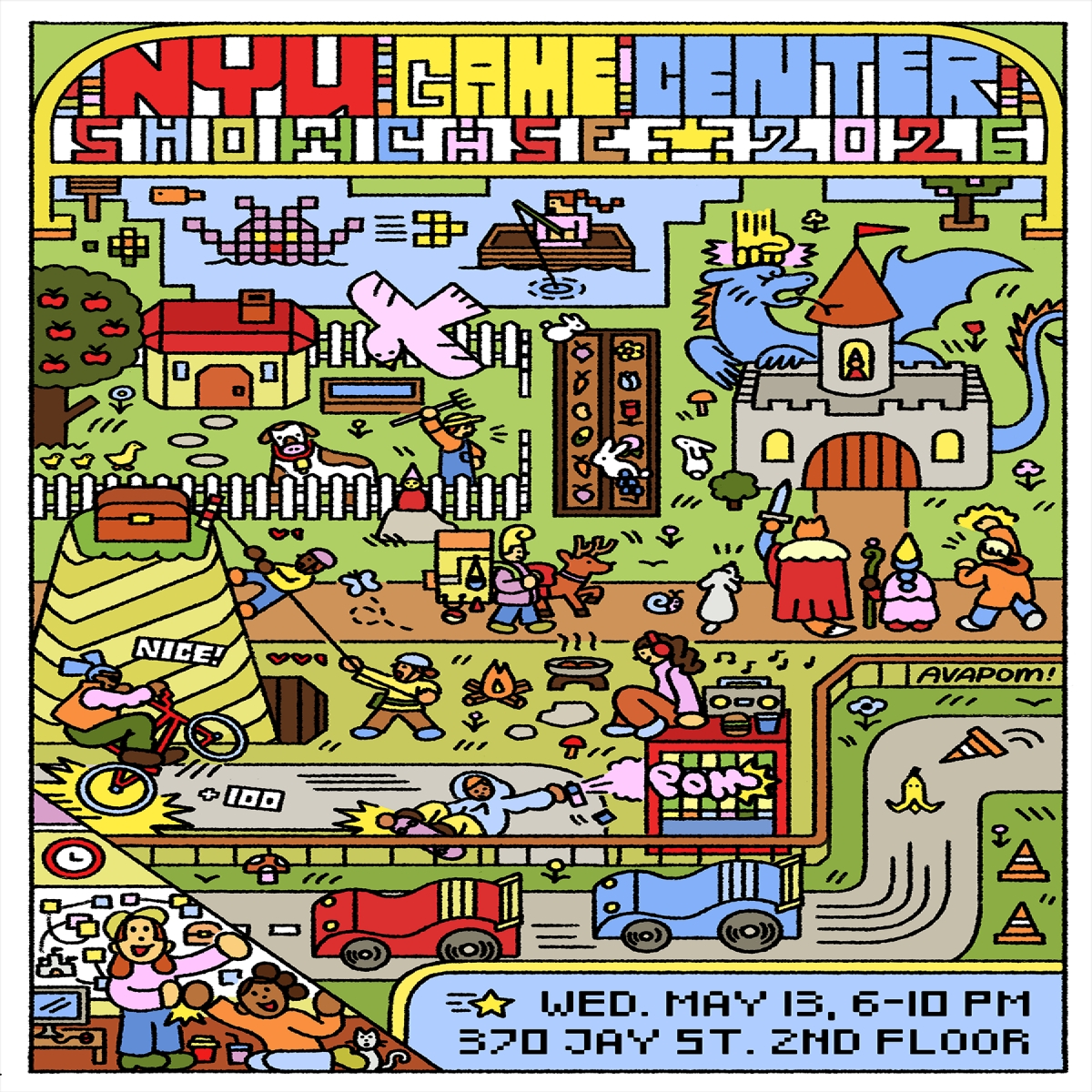 NYU Game Center Showcase 2026, Wed. May 13, 6-10 PM, 370 Jay St. 2nd Floor