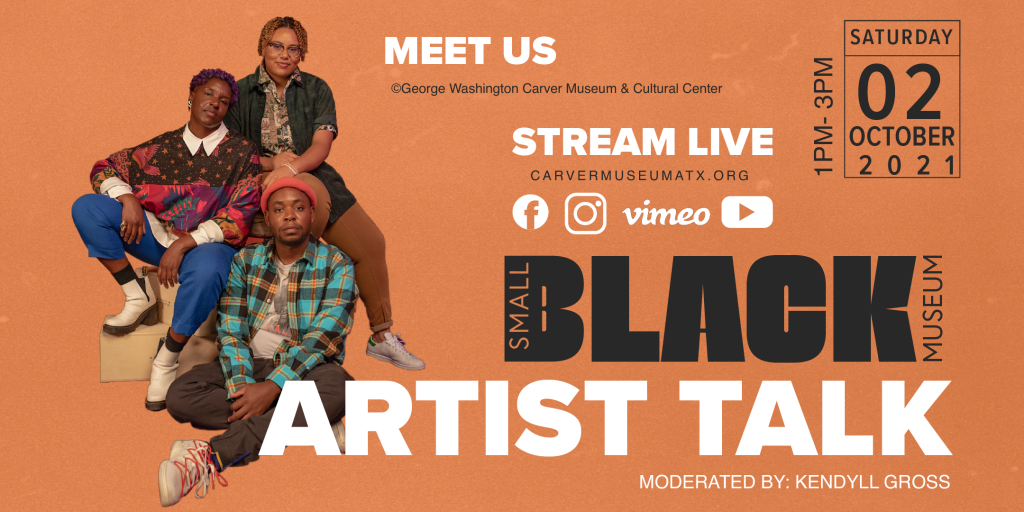 Black Artist Talk image featuring picture of 3 artists.