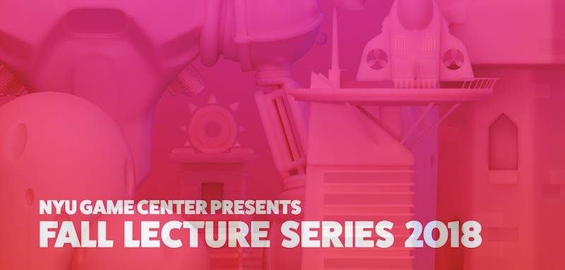 Pink castle overview poster for the 2018 NYU Game Center Lecture Series
