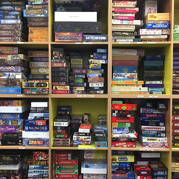Board games in the NYU Game Center Library