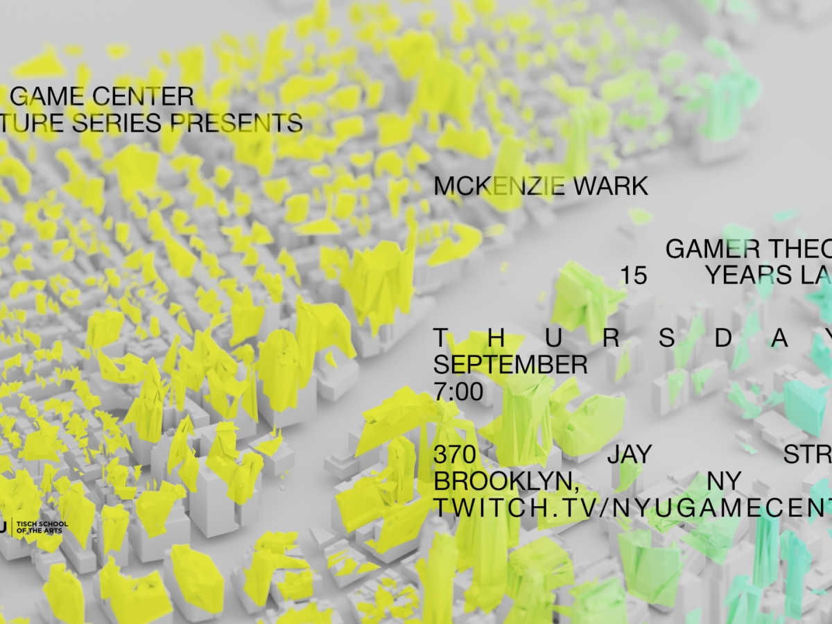 NYU Game Center Lecture Series Presents McKenzie Wark