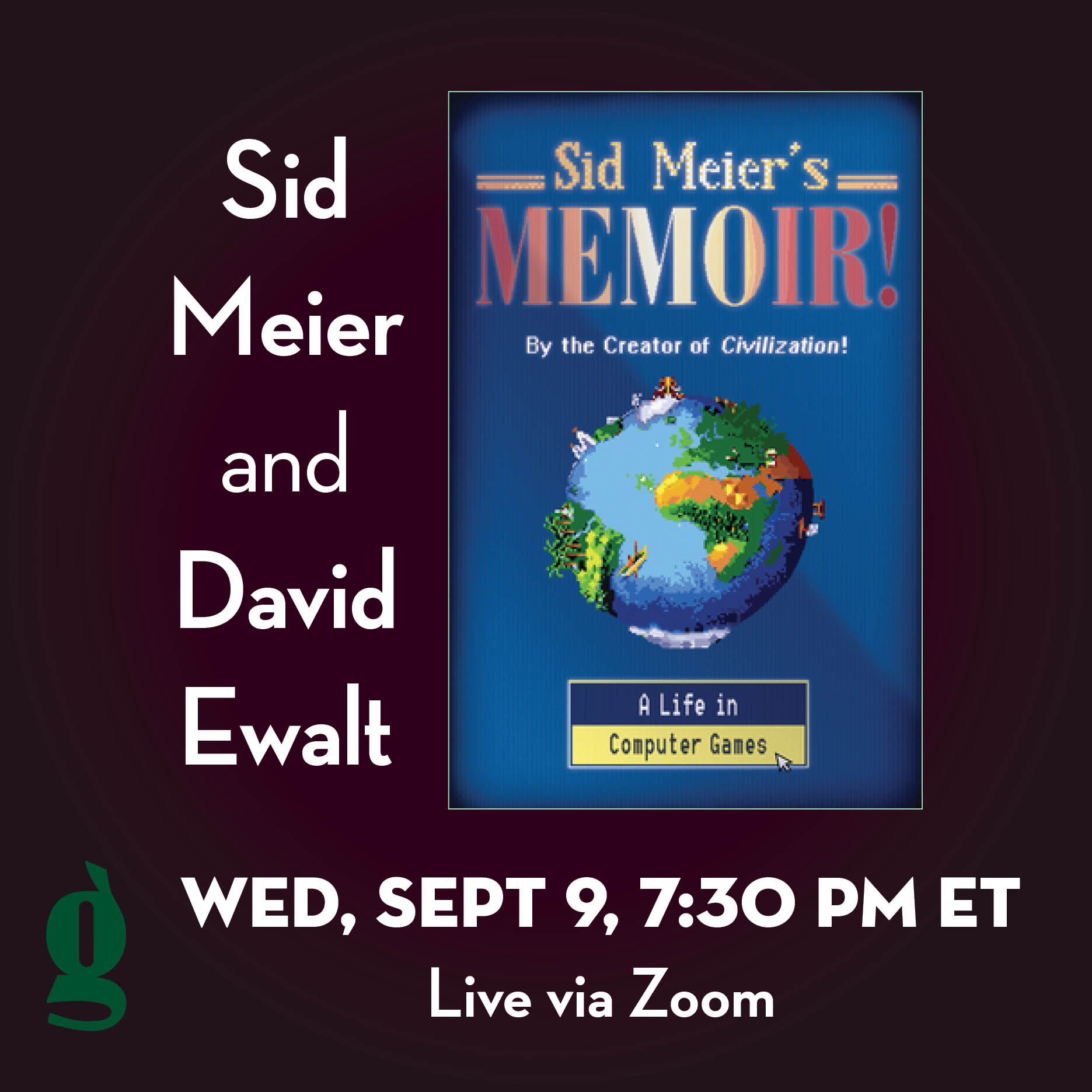 Sid Meier book cover featuring a 3D art world. 