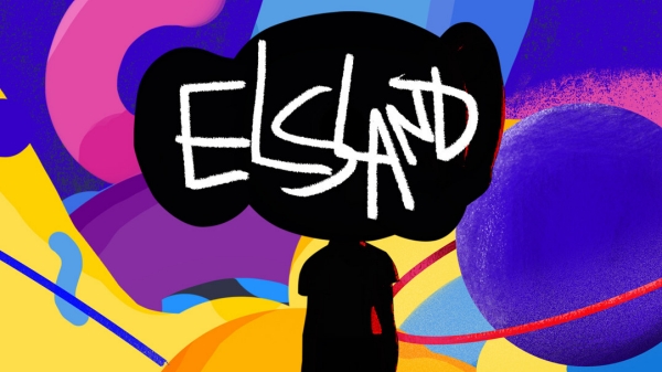 Graffit-esque poster for Elsland a game for the Big Screens Show