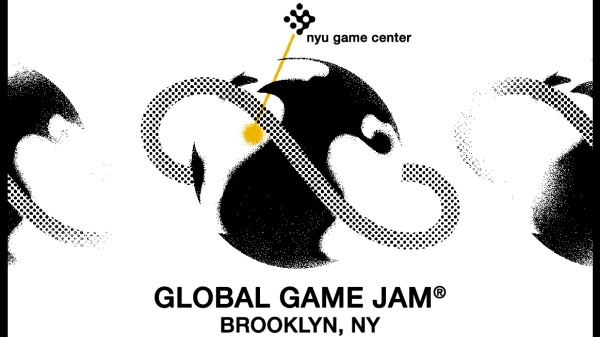 Global Game Jam image featuring globe with Brooklyn highlighted