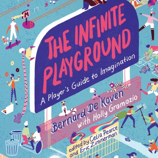 Infinite Playground book cover illustrated with people playing games