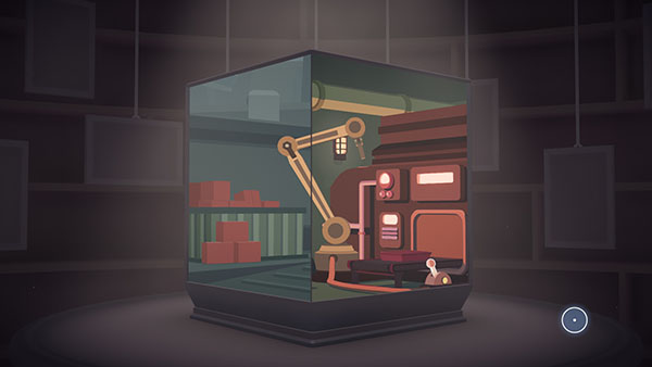 Moncage screenshot featuring construction site in a 3D box.