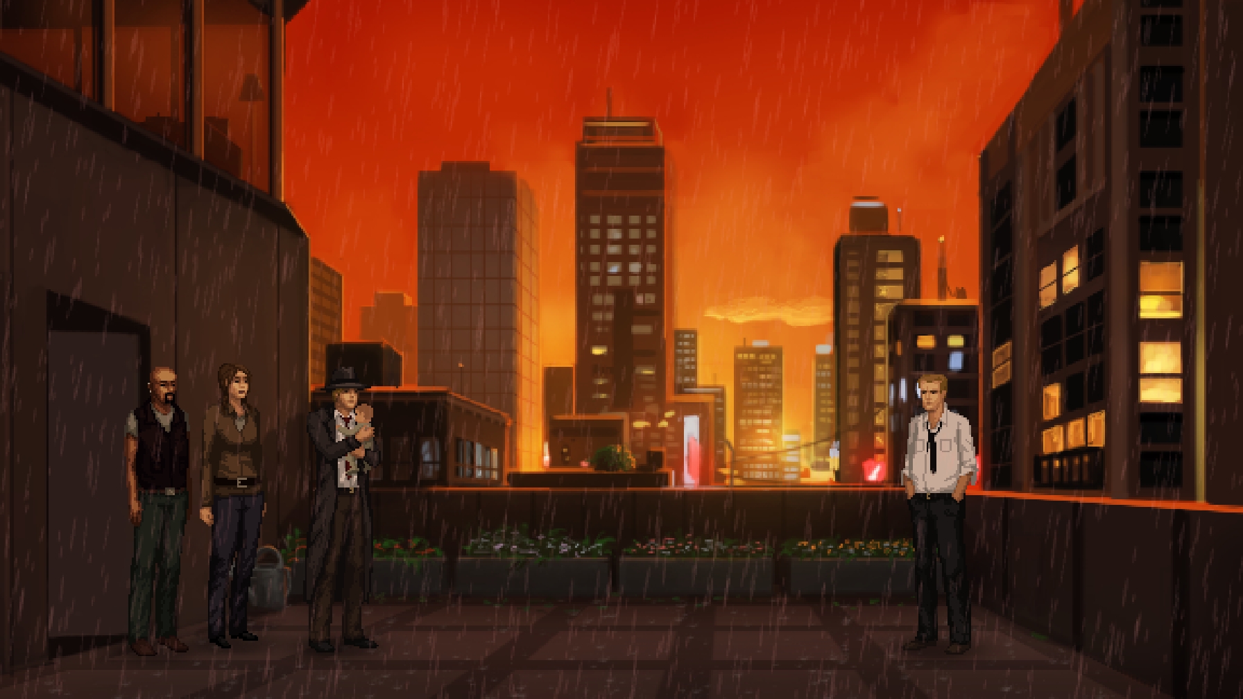 Sunset Rooftop Screenshot from Unavowed