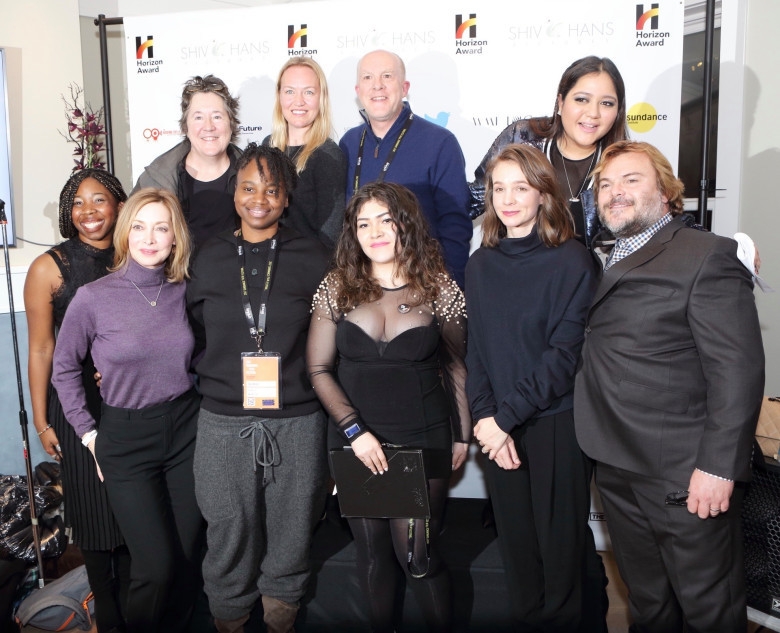 Fennell (far left) with Award presenters and other winner at Sundance Courtesy of IndieWire