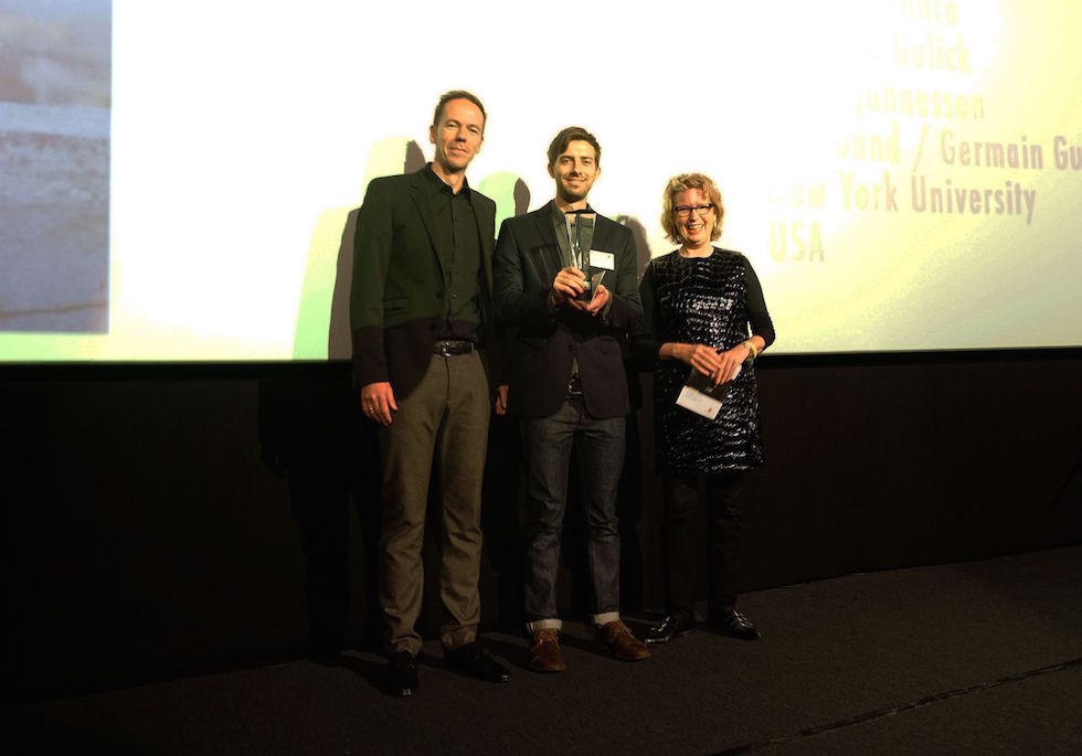 Germain Gulick Accepts His Award Courtesy of filmakademie