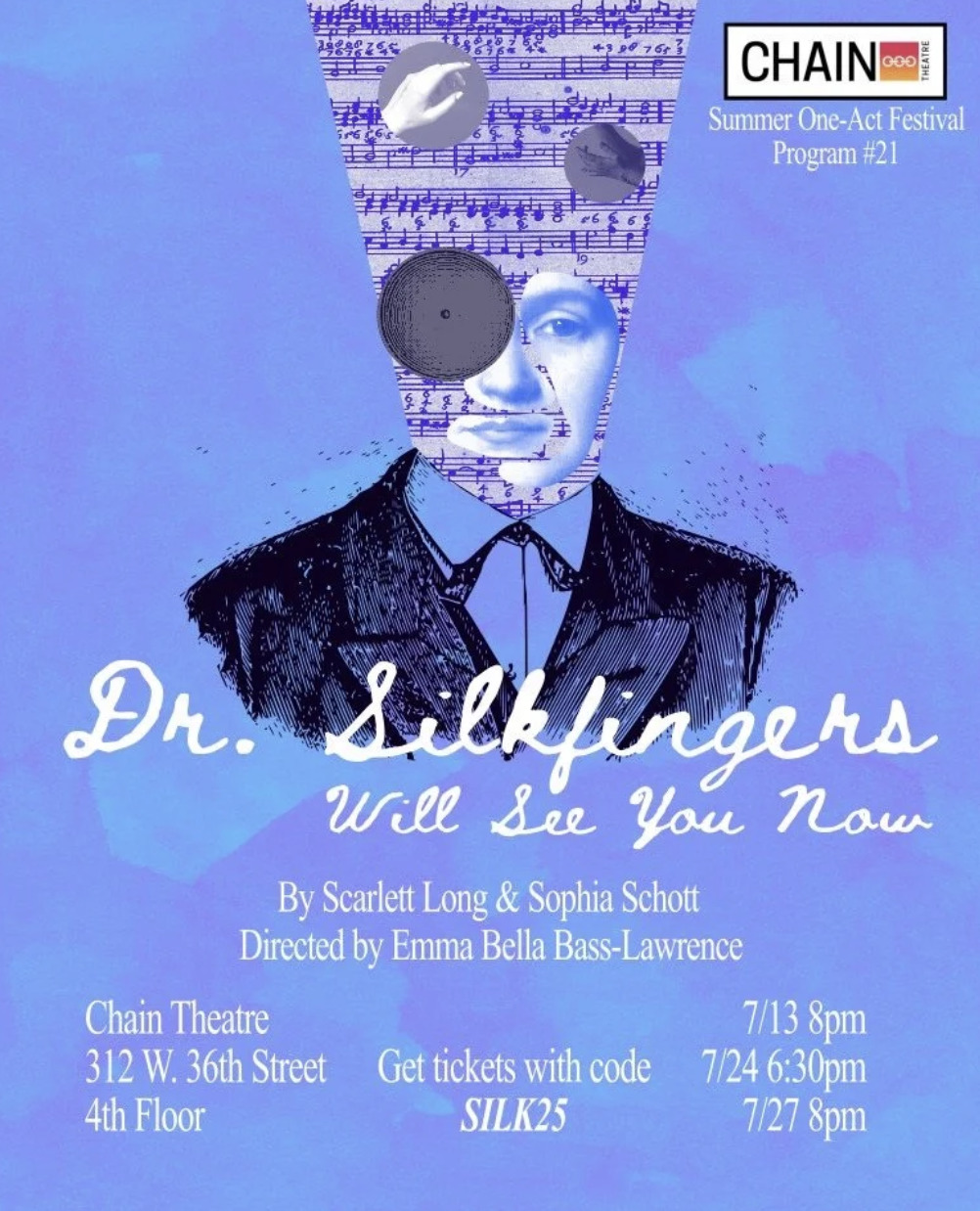 Promo poster for DR. SILKFINGERS WILL SEE YOU NOW.
