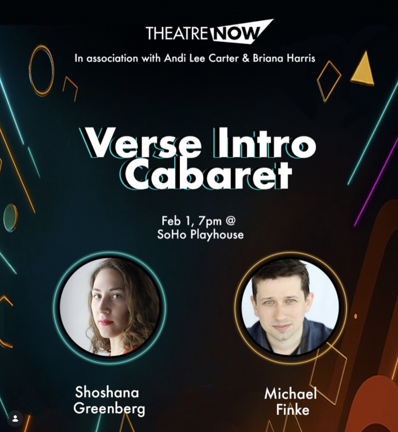 Promo poster for VERSE INTRO Cabaret.