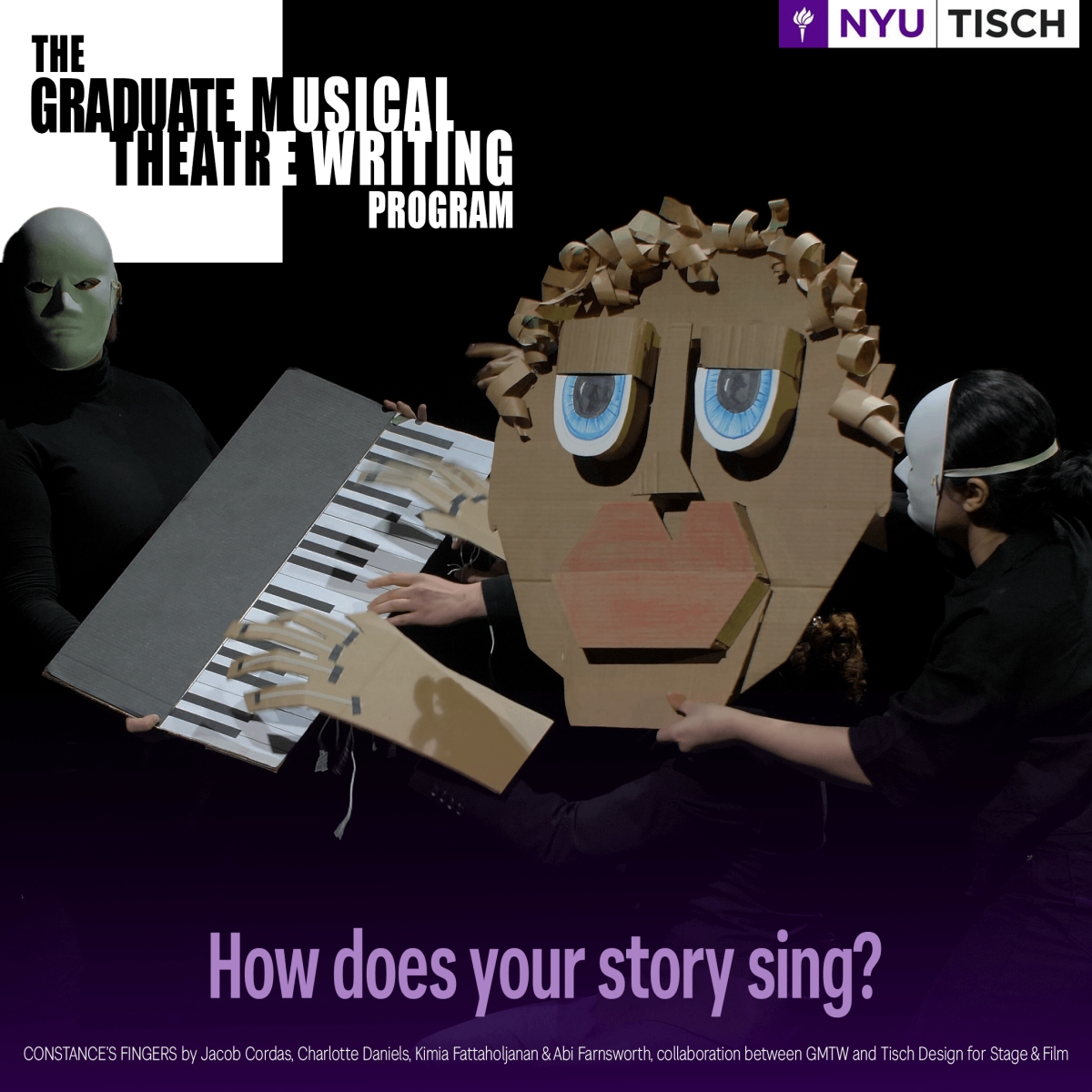 Flyer for the Graduate Musical Theatre Writing Program Open House