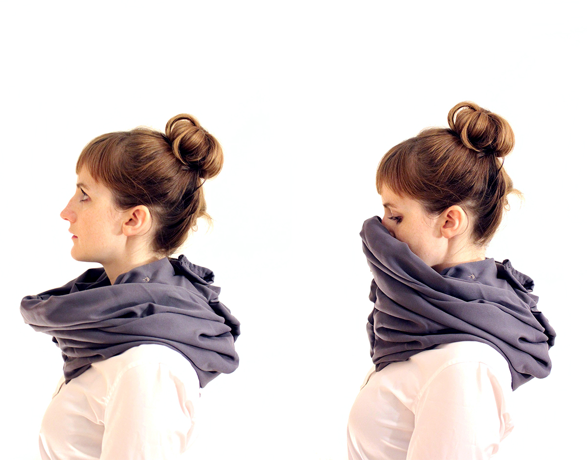 Woman wears a scarf two different ways