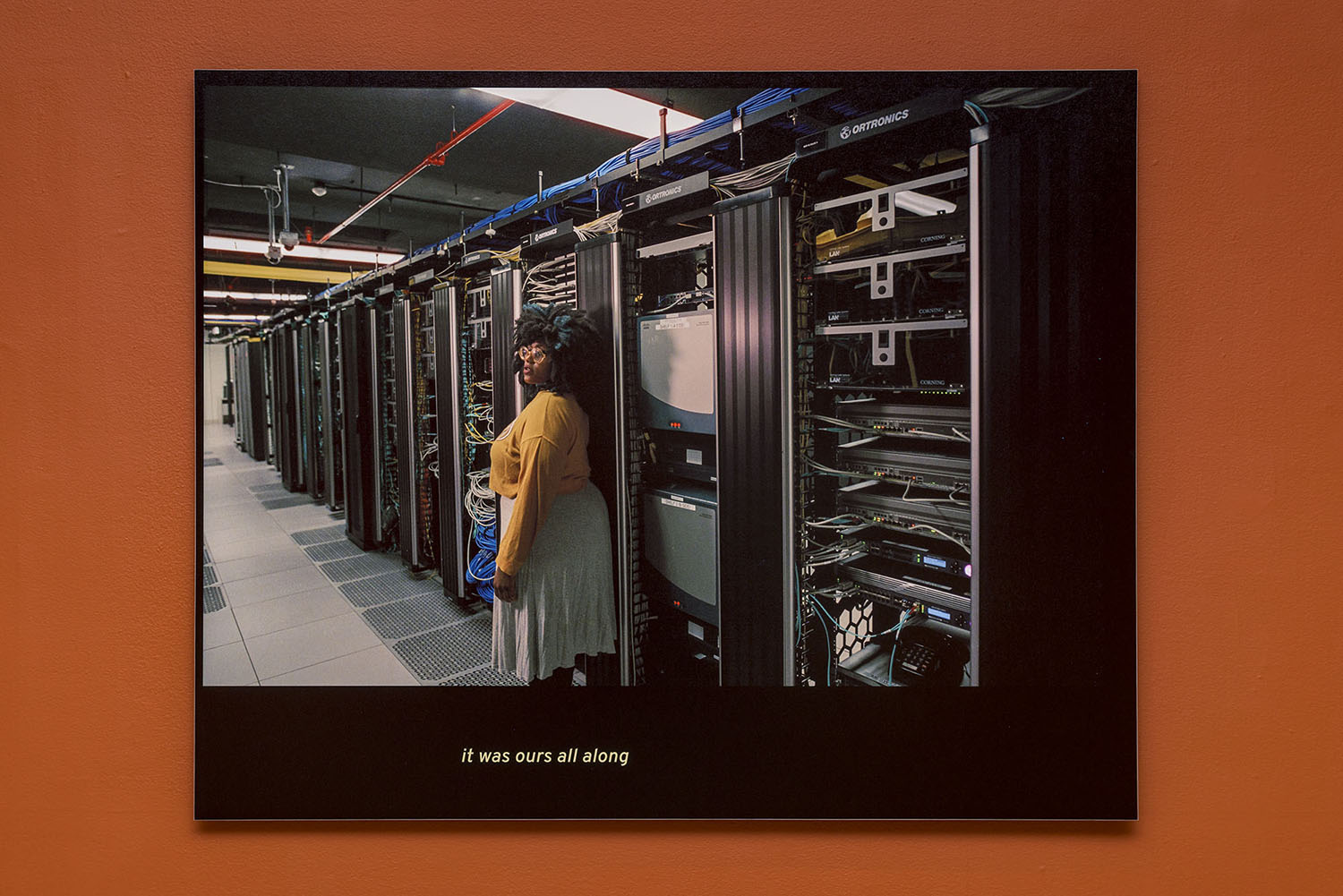Photo of a woman in a data center