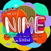 Colorful image that says NIME Show