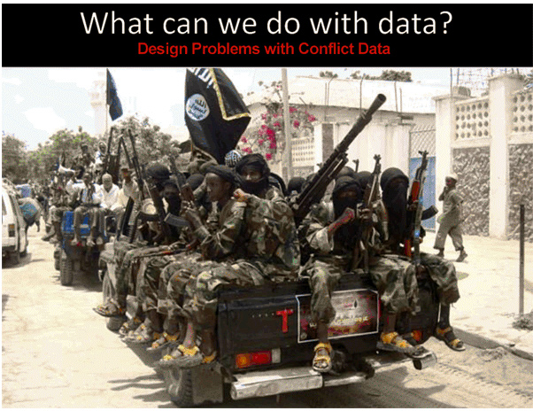 Armed soldiers on trucks