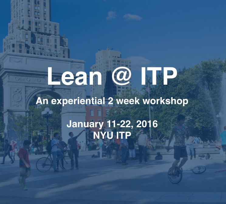 Lean at ITP workshop, with people in the park in the background