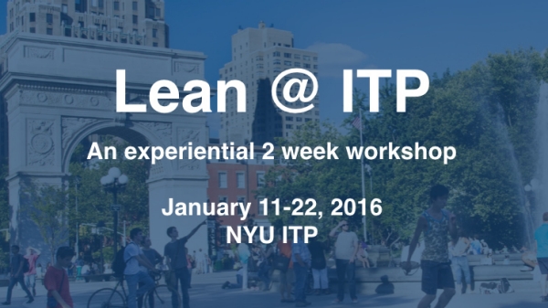 Lean at ITP workshop, with people in the park in the background