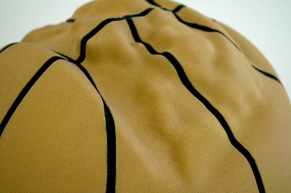 deflated basketball closeup