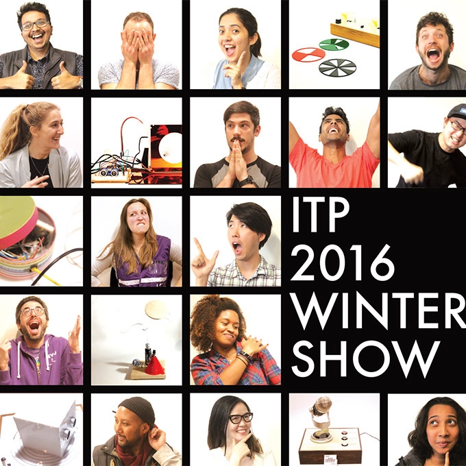 2016 ITP Winter Show flyer - student headshots 