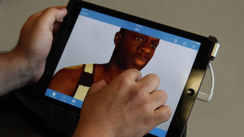 Someone playing with an iPad