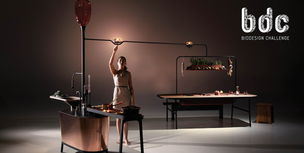 Woman engaging with sculpture