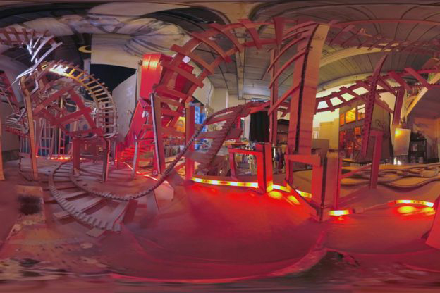 Weirdly shaped railways sculpture