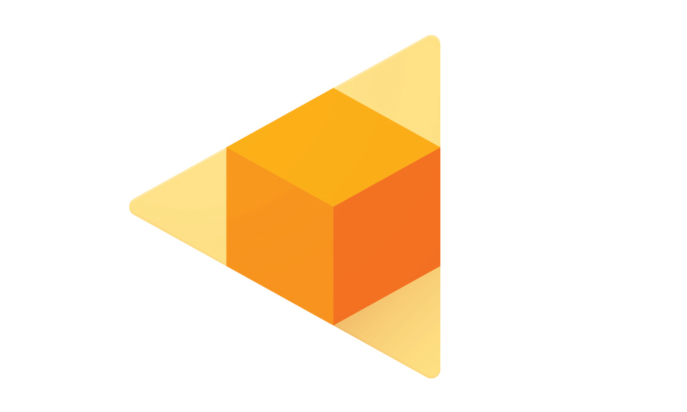 Abstract cube in triangle