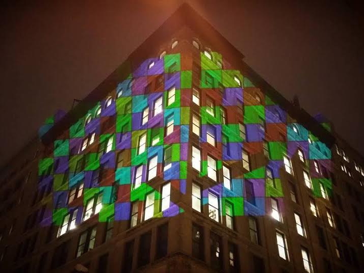 Triangle Factory Fire Projection