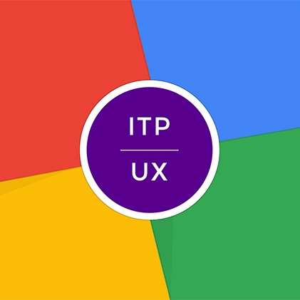 Rainbow logo that reads ITP / UX