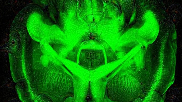 Green visualization of a bug