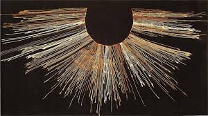 Quipu, with it's long strands and knots