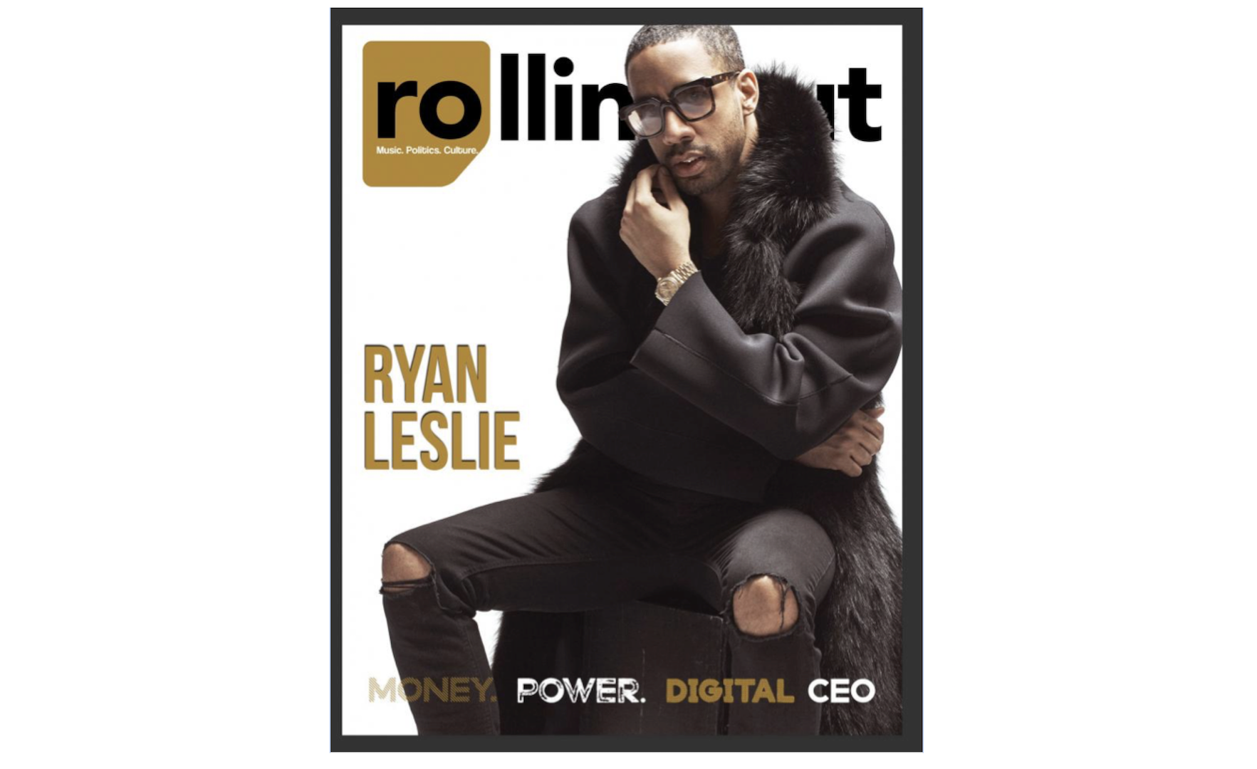 Cover of "Rolling Out" magazine featuring Ryan Leslie 