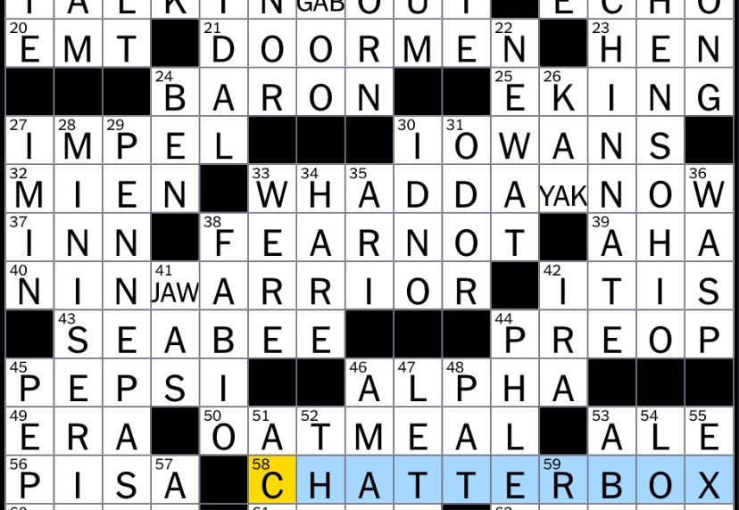 Solution nyt today crossword NYT Crossword