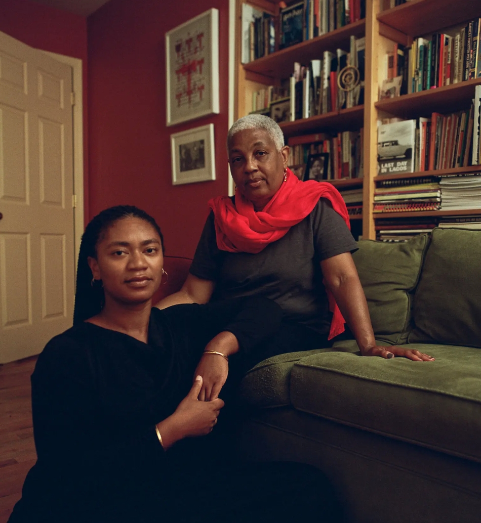 "Marilyn Nance, at right, the photographer and author of ;Last Day in Lagos, which was edited by Oluremi C. Onabanjo, below left, seen at Nances home in Brooklyn.