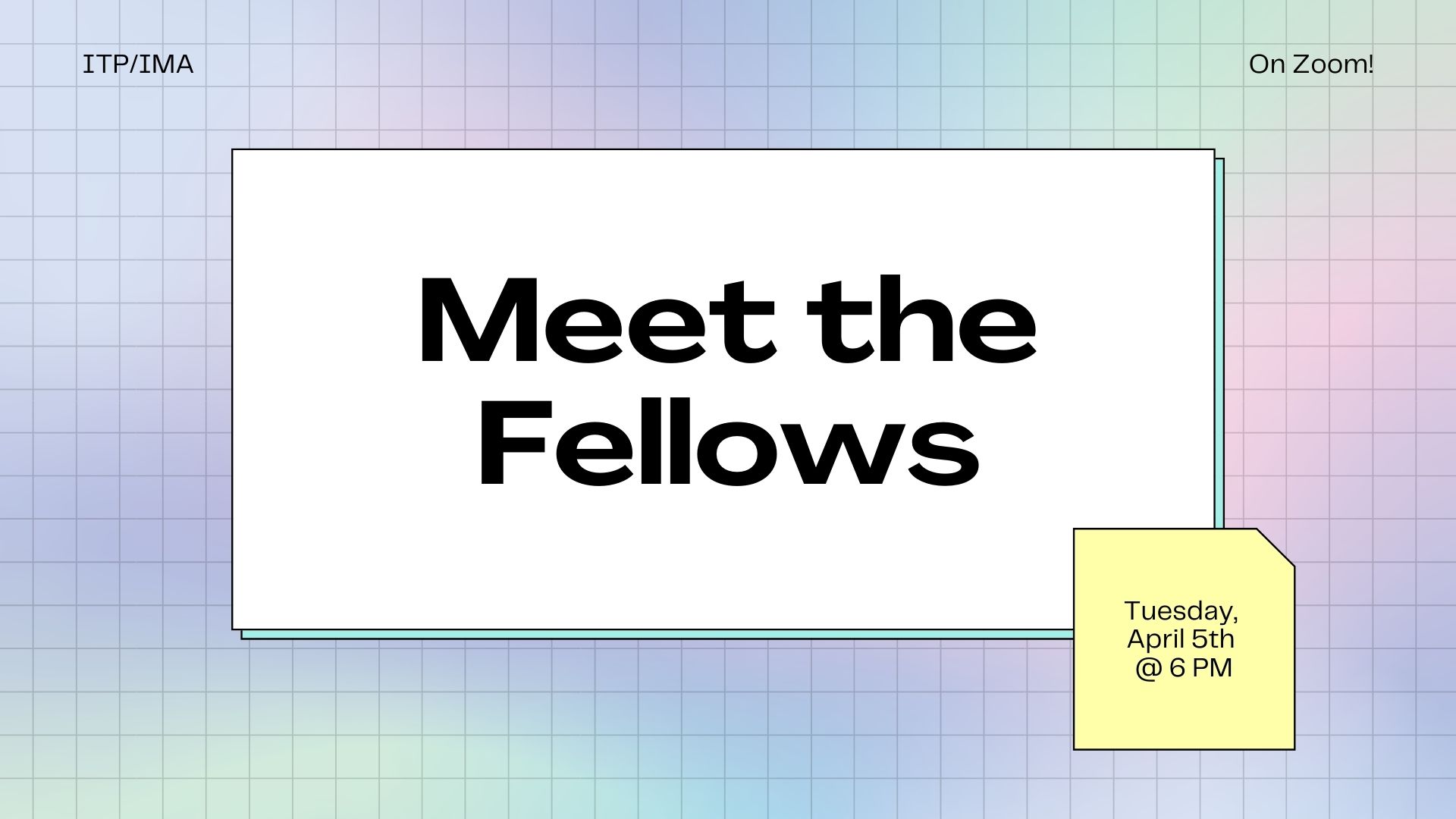 Collage of ITP/IMA's new fellows artwork and portraits