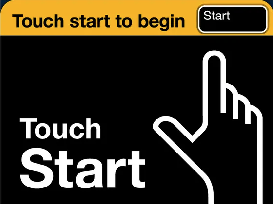 The MetroCard starting touchscreen that indicates how to begin.