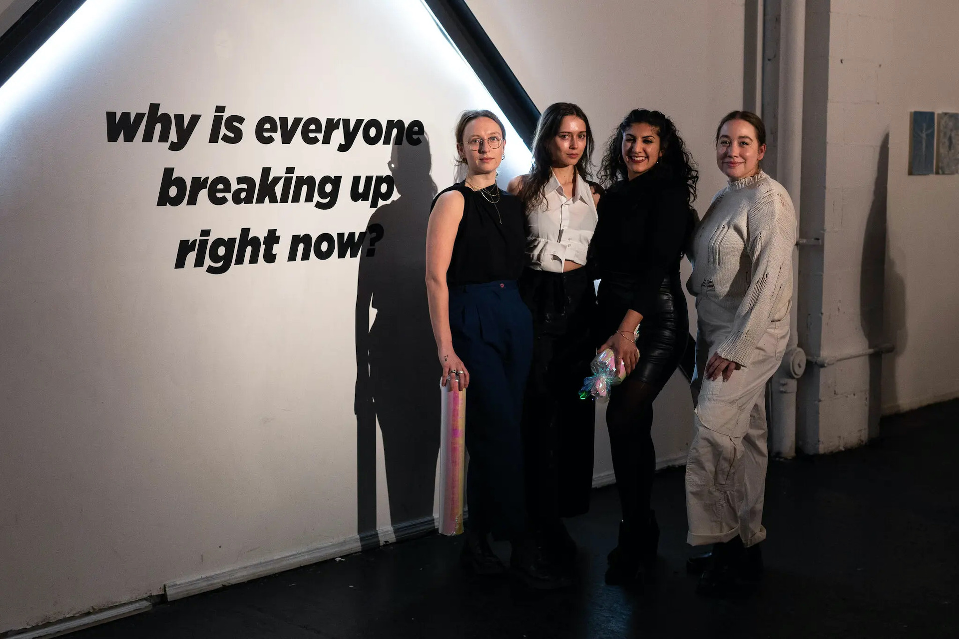 From left, Molly Ritmiller, Maya Pollack, Silvia Beatriz Abisaab and Blair Simmons, curators of the exhibit. Photo by Ali Cherkis for The New York Times
